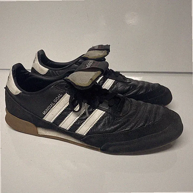 Adidas Mundial Goal Mens Sz 8.5 Core Black White Running Indoor Soccer Shoes