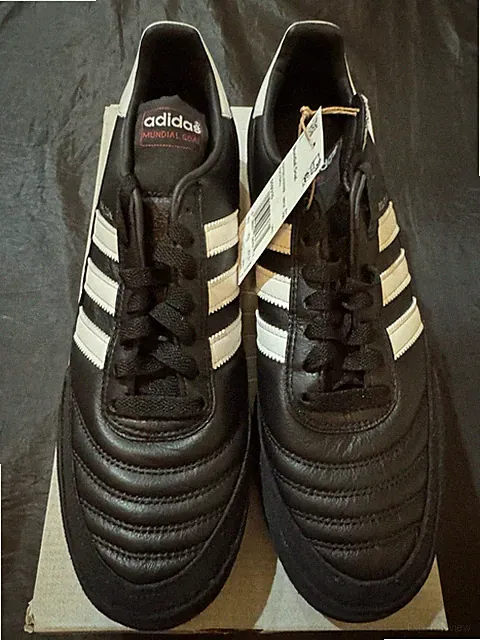 Adidas Mundial Goal Mens Sz 9 Core Black White Running Indoor Soccer Shoes New