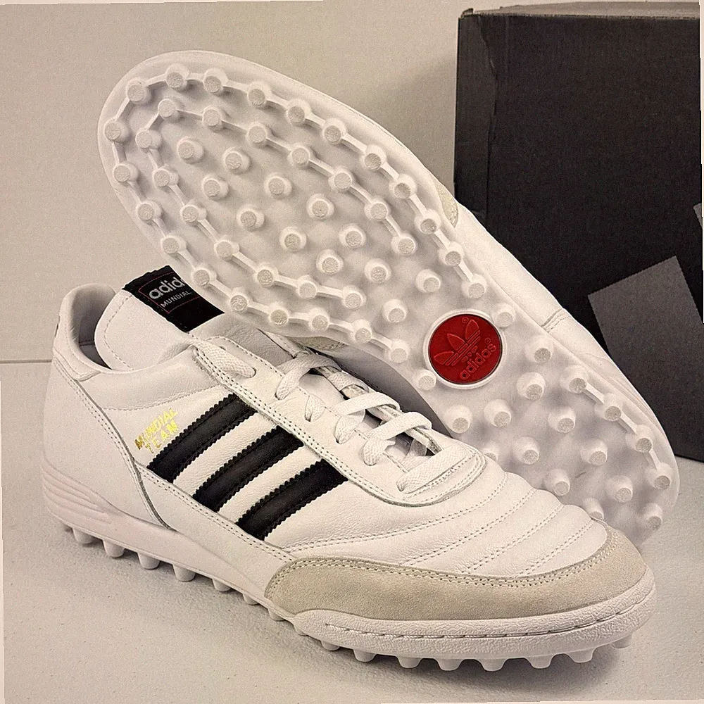 Adidas Mundial Team Leather Mens Turf Soccer Shoes White ID4053 Multiple Sizes