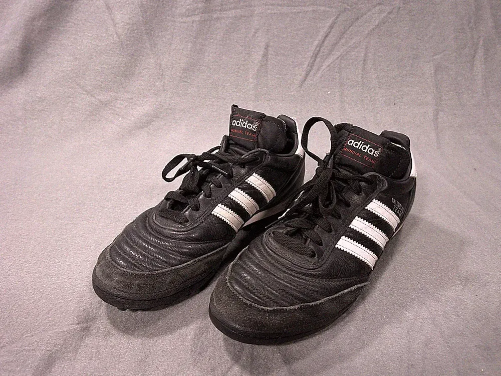 Adidas Mundial Team Shoes Mens Size 6.5 Black Turf Soccer Cleats Leather Trainer