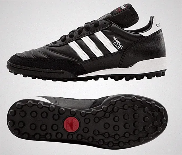 Adidas Mundial Team TF futsal turf shoes kangaroo leather black white