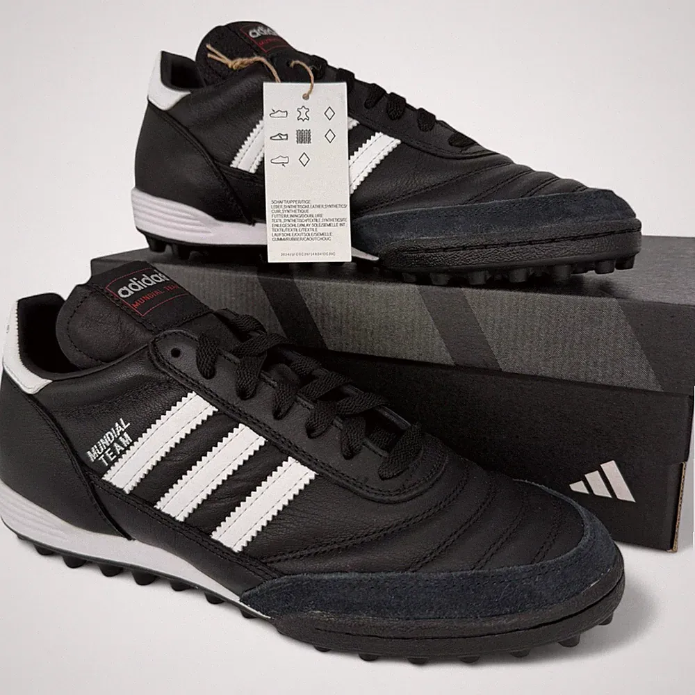 Adidas MUNDIAL TEAM Turf Soccer Shoes Leather Men Size 7, 7.5 NEW WITH BOX