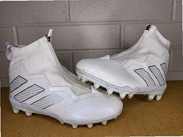 Adidas Nasty 2.0 Football Cleats High Zip White Silver Gx7962 Mens Size 9