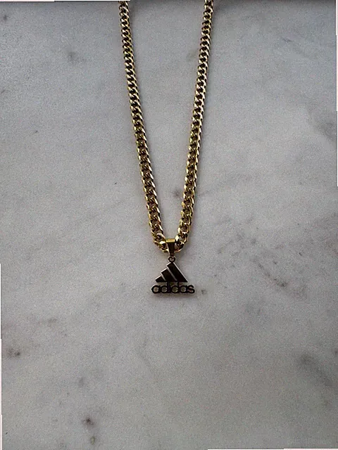 Adidas Necklace - 5mm Cuban 22” Chain - Gold Plated - Valentines Day