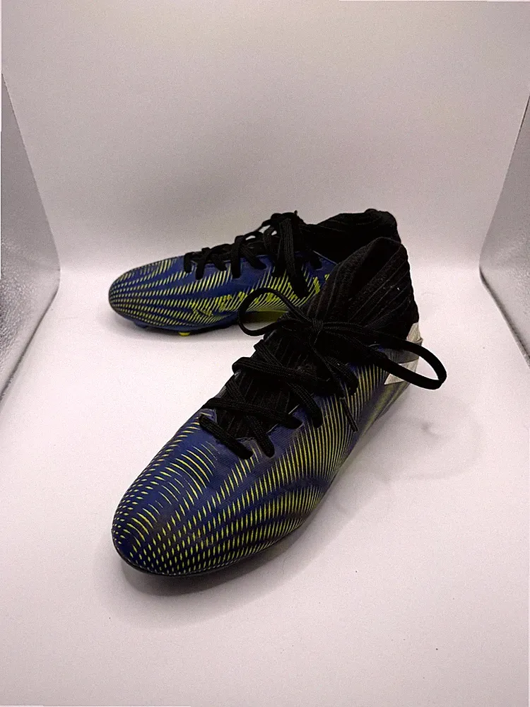 Adidas Nemeziz.3 In Firm Ground Mens 5 Blue Neon Yellow Lace Up Soccer Cleats