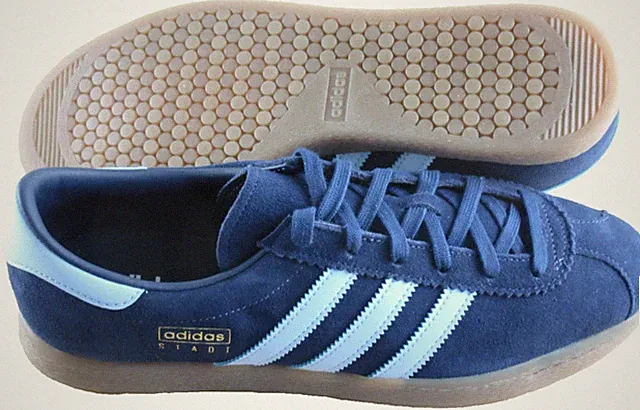 Adidas Originals Men's STADT Suede Indigo Navy Gum Sneakers Size 11 JQ9008
