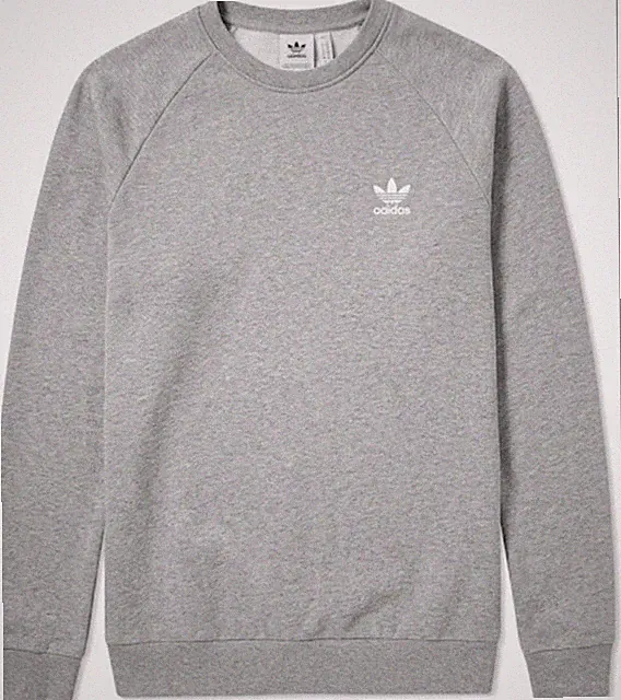 Adidas Originals Mens S Essential Crew Sweatshirt Medium Grey Heather IM4537 NWT