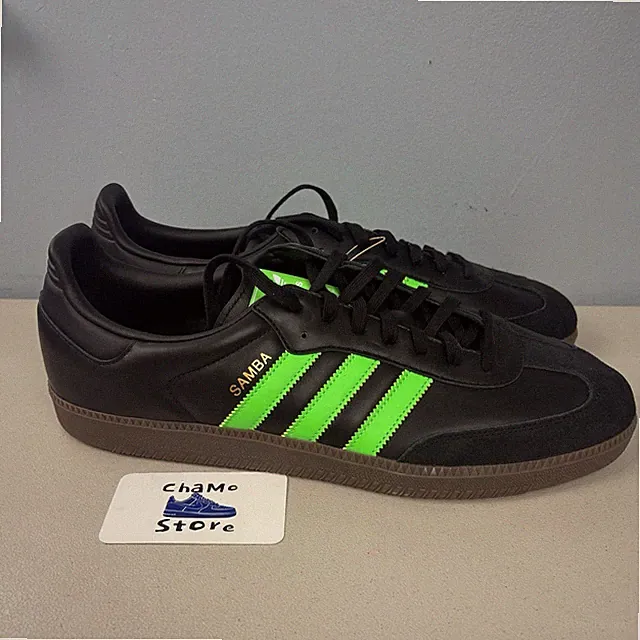 Adidas Originals Samba OG Core Black Screaming Green JR0911 Men's Sz 15