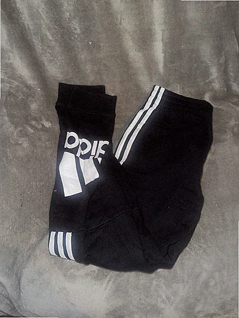 Adidas Pants Youth Large 14-16 Black Joggers Track Pockets Logo Tapered Boys L