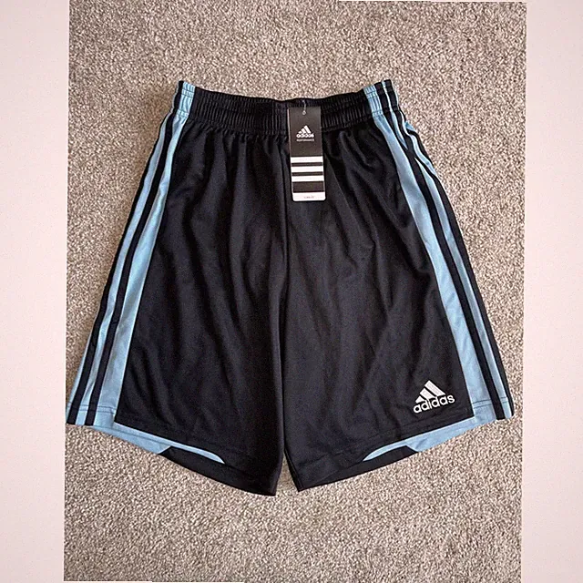 Adidas Performance Climalite Soccer Shorts Lined Black Blue Youth XL