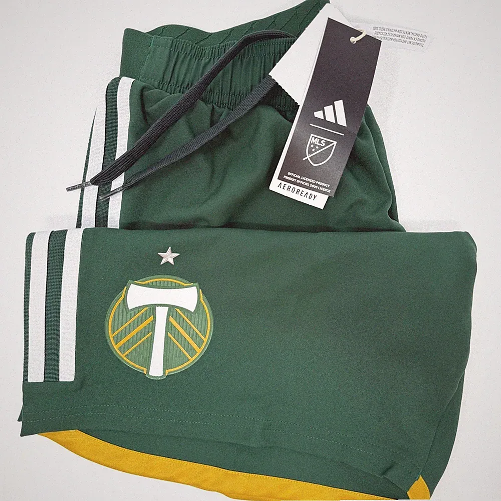 Adidas Portland Timbers MLS Soccer Shorts Mens Small Green Gold AEROREADY NEW