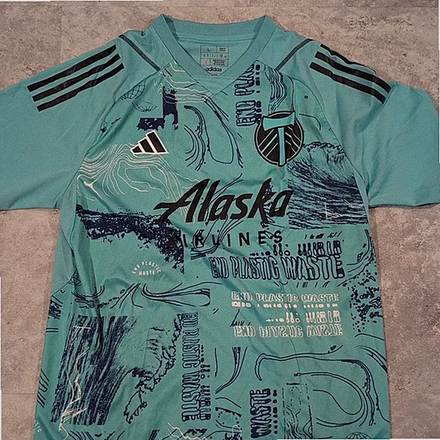 adidas Portland Timbers Soccer Jersey Short Sleeve Blue Size L
