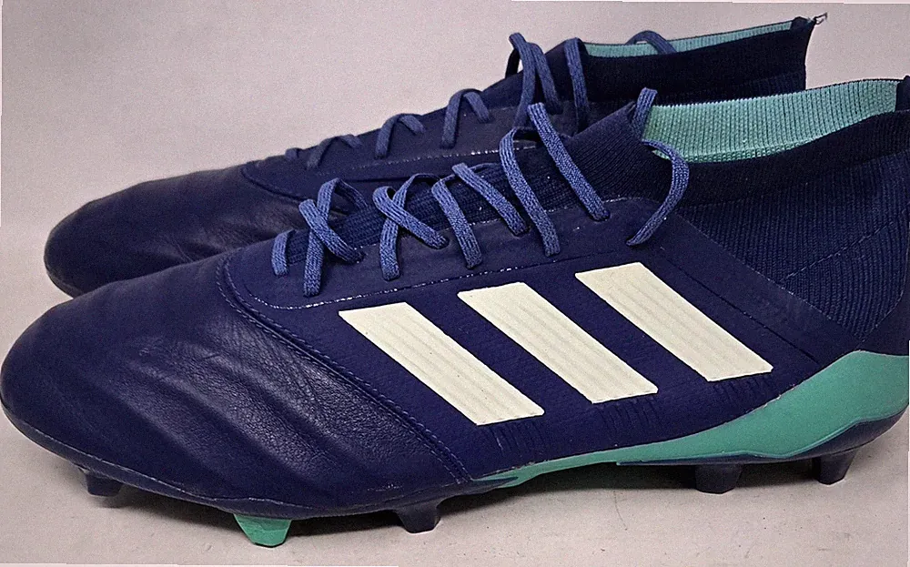 Adidas Predator 18.1 FG Leather CP9256 Elite Blue boots Cleats mens Football EUC