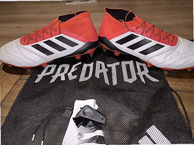 Adidas Predator 18.1 SG Leather Red And White Soft Ground Cleats