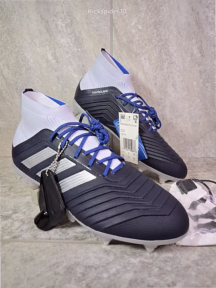 Adidas Predator 18.1 Soft Ground Anti-Clog Women's Soccer Cleats Size 6.5 Blue