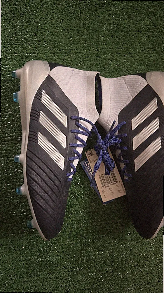 Adidas Predator 18.1 Womens Soccer Cleats Size 3.5 Blue Gray BD7298