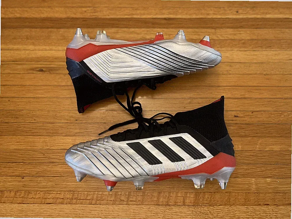 Adidas Predator 19.1 SG Prime Knit Silver Metallic Cleats F99986 Men’s Size 7