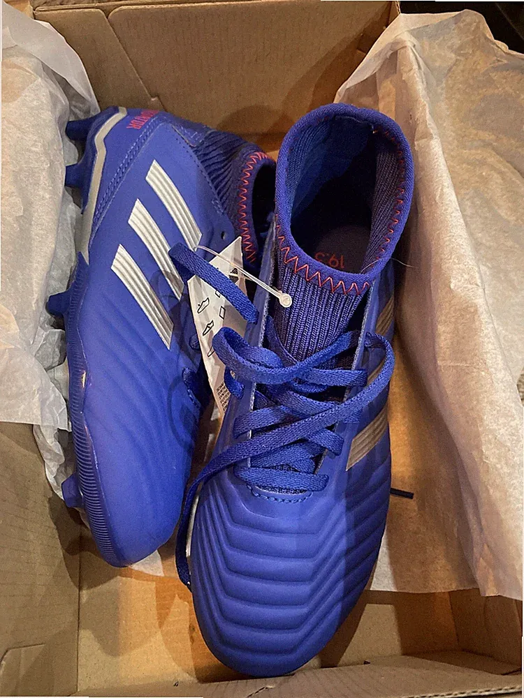 Adidas Predator 19.3 FG J Soccer Cleats Blue Size 1.5 US New In Box