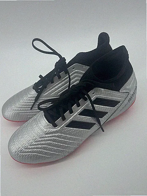 Adidas Predator 19.3 FG Men's Soccer Cleats Size 9.5 Silver Metallic Red