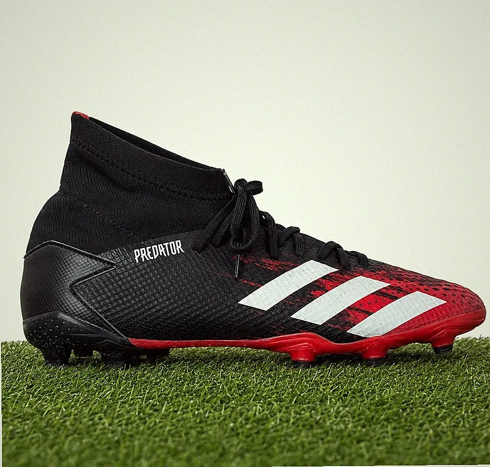 Adidas Predator 20.3 FG Soccer Cleats Black Red Mid Top EE9555 Men’s 8.5