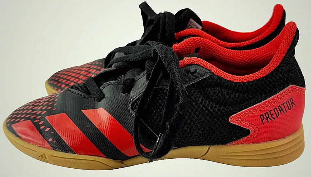 Adidas Predator 20.4 Turf Cleats Kids Size 1.5 Red Black Low Top Sports Shoes