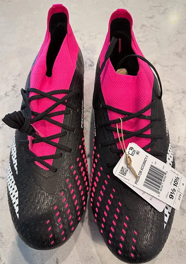 Adidas Predator Accuracy.1 FG - Black Pink Football Soccer Cleats size 9.5