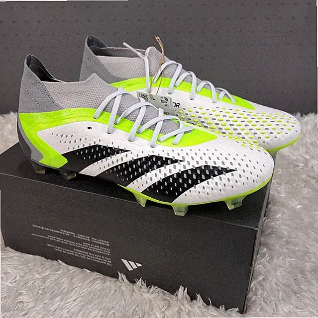 Adidas Predator Accuracy.1 FG White Volt Soccer Cleats GZ0035 Mens Size 7.5