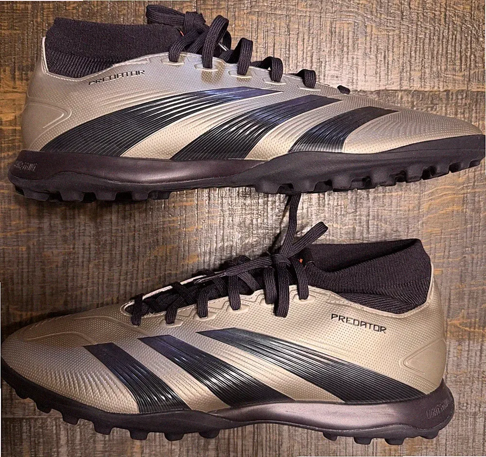 Adidas Predator Accuracy.3 TF Turf Soccer Cleats - Gold/Black/Grey Mid Size 9.5