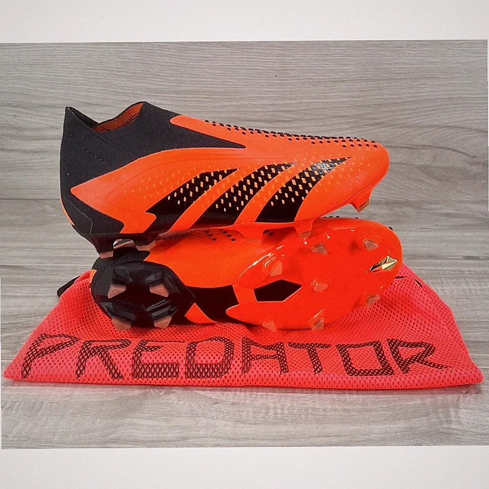 Adidas Predator Accuracy+ FG Orange Black Soccer Cleats Mens Size 8.5