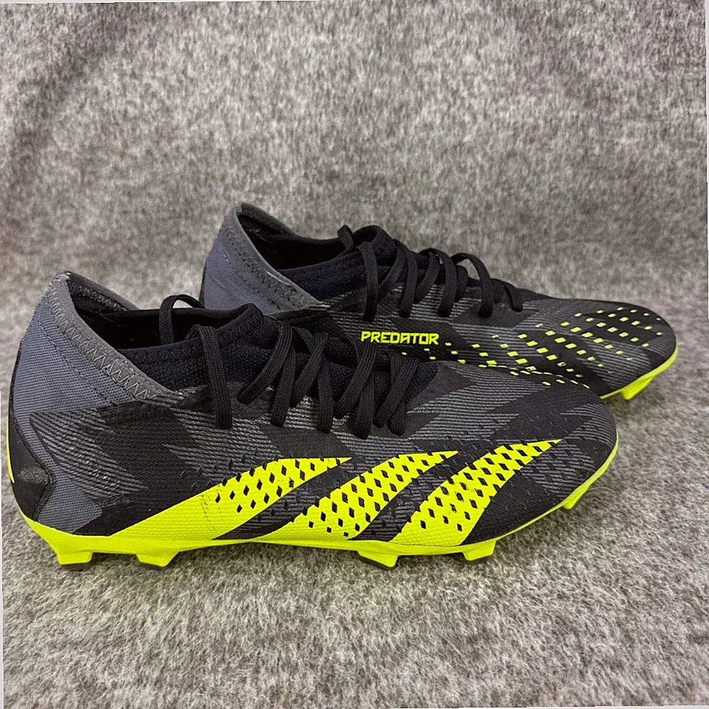 ✅Adidas Predator Accuracy INJ.3 FG Soccer Cleats Mens 7 Black Yellow Firm Ground