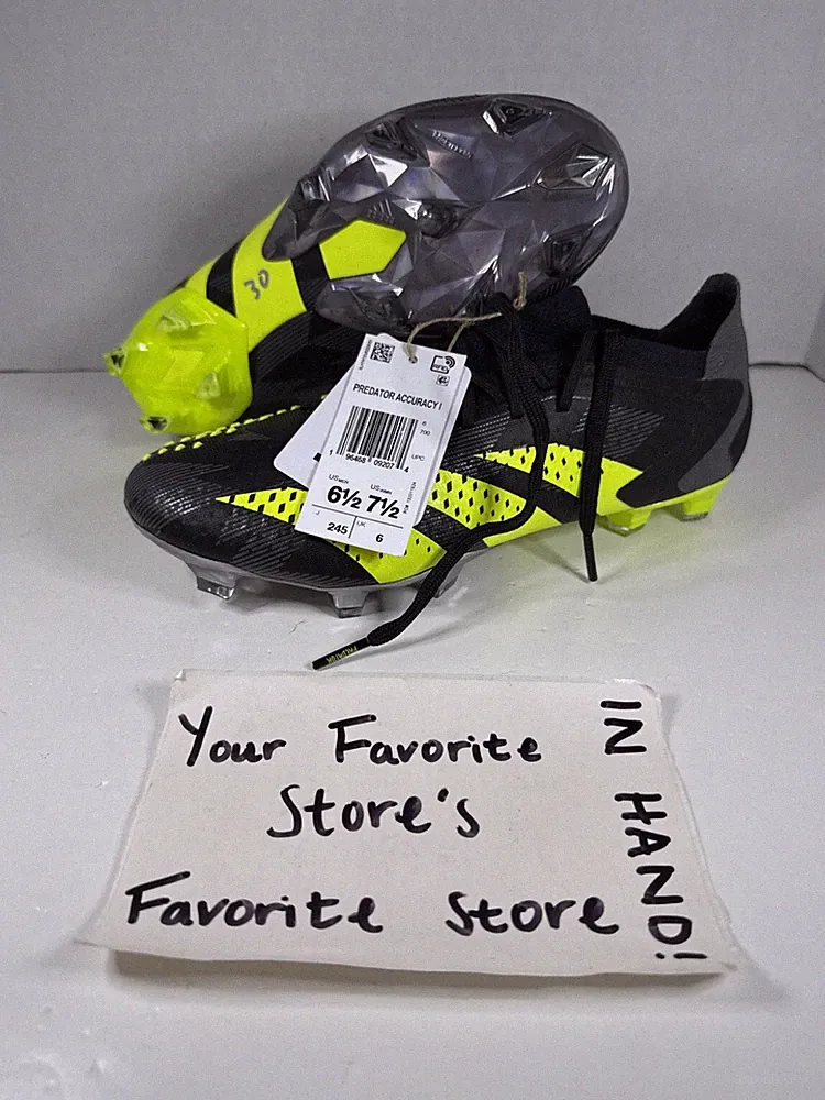 adidas Predator Accuracy Injection.1 FG Soccer Cleats Black IG0782 Size 6.5