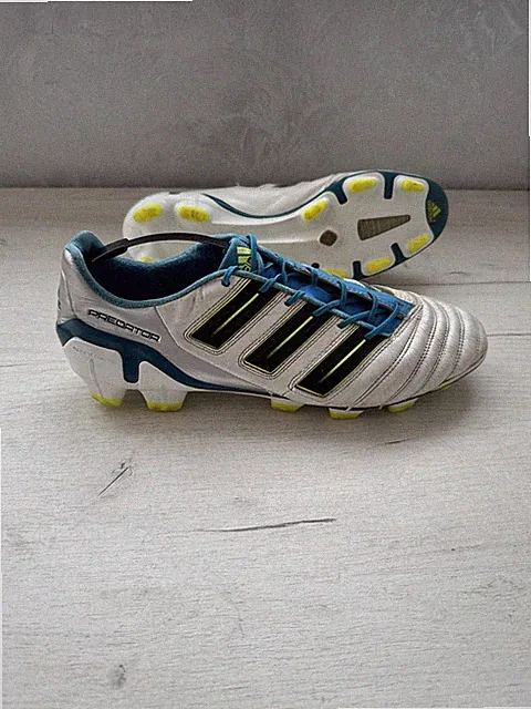 Adidas Predator Adipower FG White Leather Football Boots Cleats Soccer US11 1/2