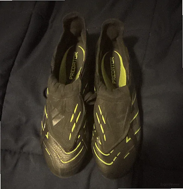 adidas Predator Black Yellow Men's Soccer Cleats Plastic Low Top Lace Up