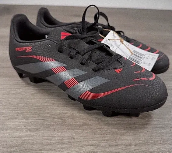 Adidas Predator Club Boys Girls Soccer Cleats Shoes Youth US 13 Black Red ID3812