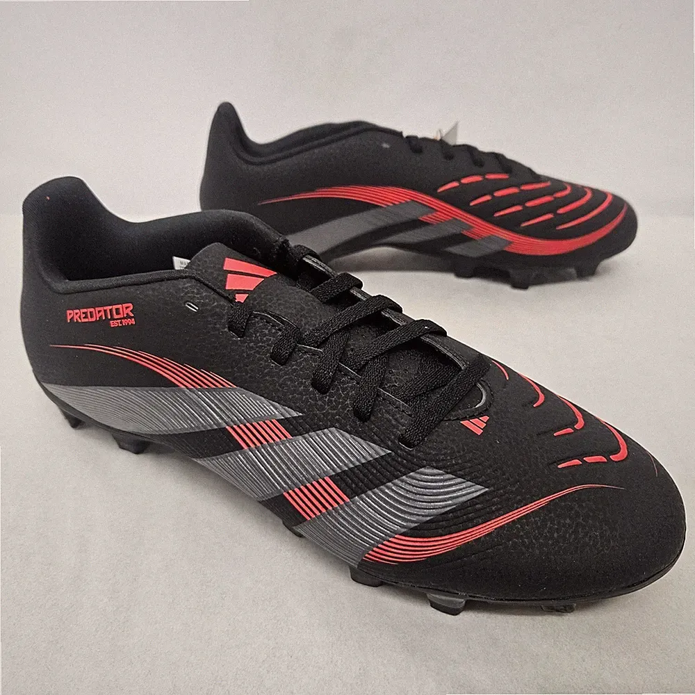 Adidas Predator Club FG/MG Soccer Cleats ID1325 Black Grey Red Men's Size 9