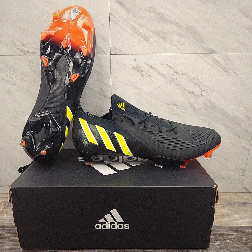 Adidas Predator Edge.1 L FG Soccer Cleats Black Red GW1023 Mens 6.5 Women 7.5