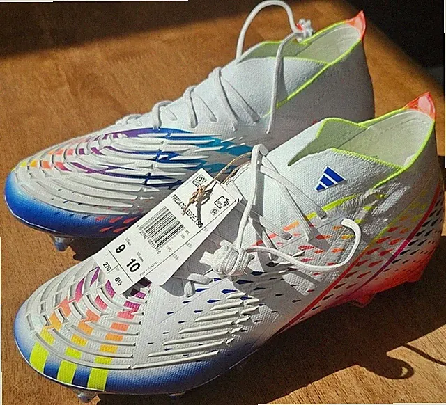 Adidas Predator Edge .1 SG Al Rihla Pack White Soccer Cleats SZ 9 GW1021