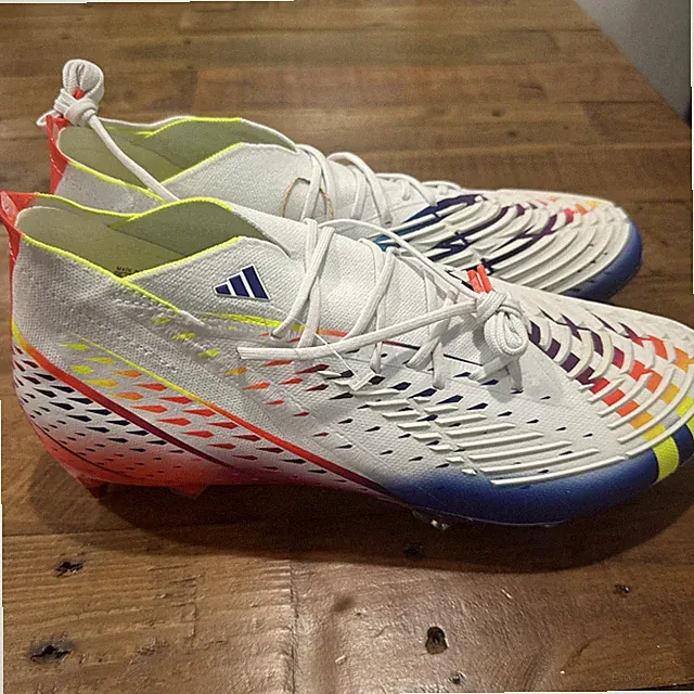 Adidas Predator Edge.1 SG Al Rihla White Yellow Blue Cleats GW1021 Mens 11
