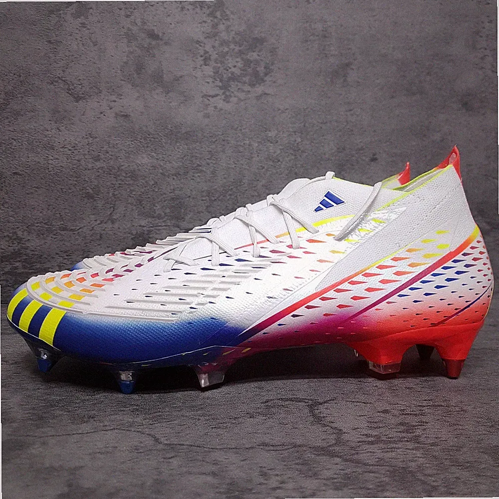 ADIDAS Predator Edge.1 SG Soccer Cleats Mens 11.5 Womens 12.5 White Rainbow