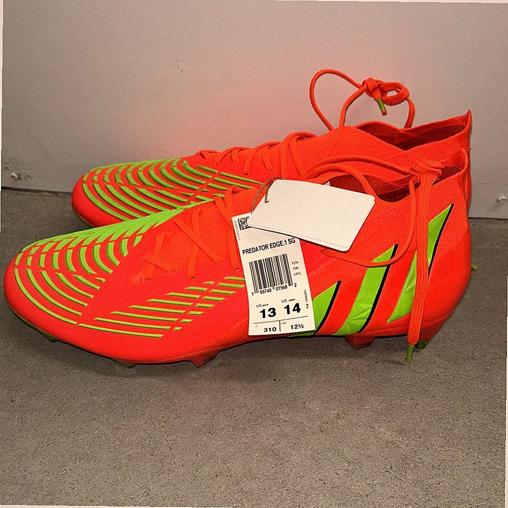 Adidas Predator Edge.1 SG Soft Ground Soccer Cleat Solar Red GW1016 Sz 13