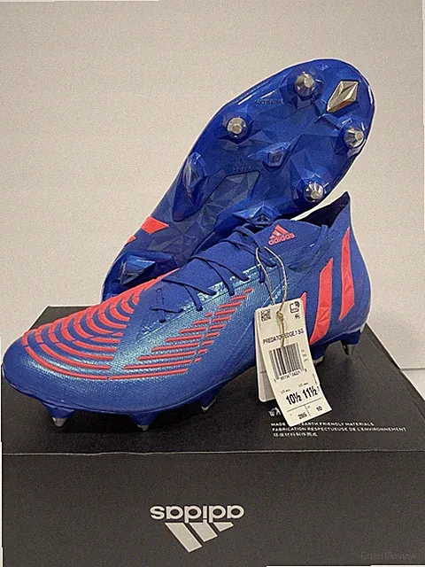 Adidas Predator Edge .1 SG Soft Ground Soccer Cleats Men's Size 10.5 Blue H02965