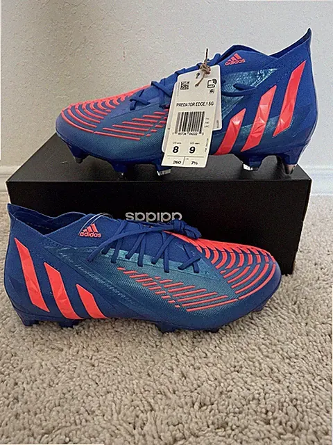 Adidas Predator Edge .1 SG Soft Ground Soccer Cleats Men's Size 8 Blue H02965