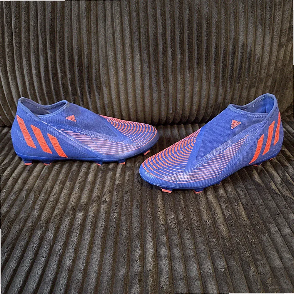 Adidas Predator Edge.3 GW2278 Blue Firm Ground Laceless Soccer Cleats Mens US 9