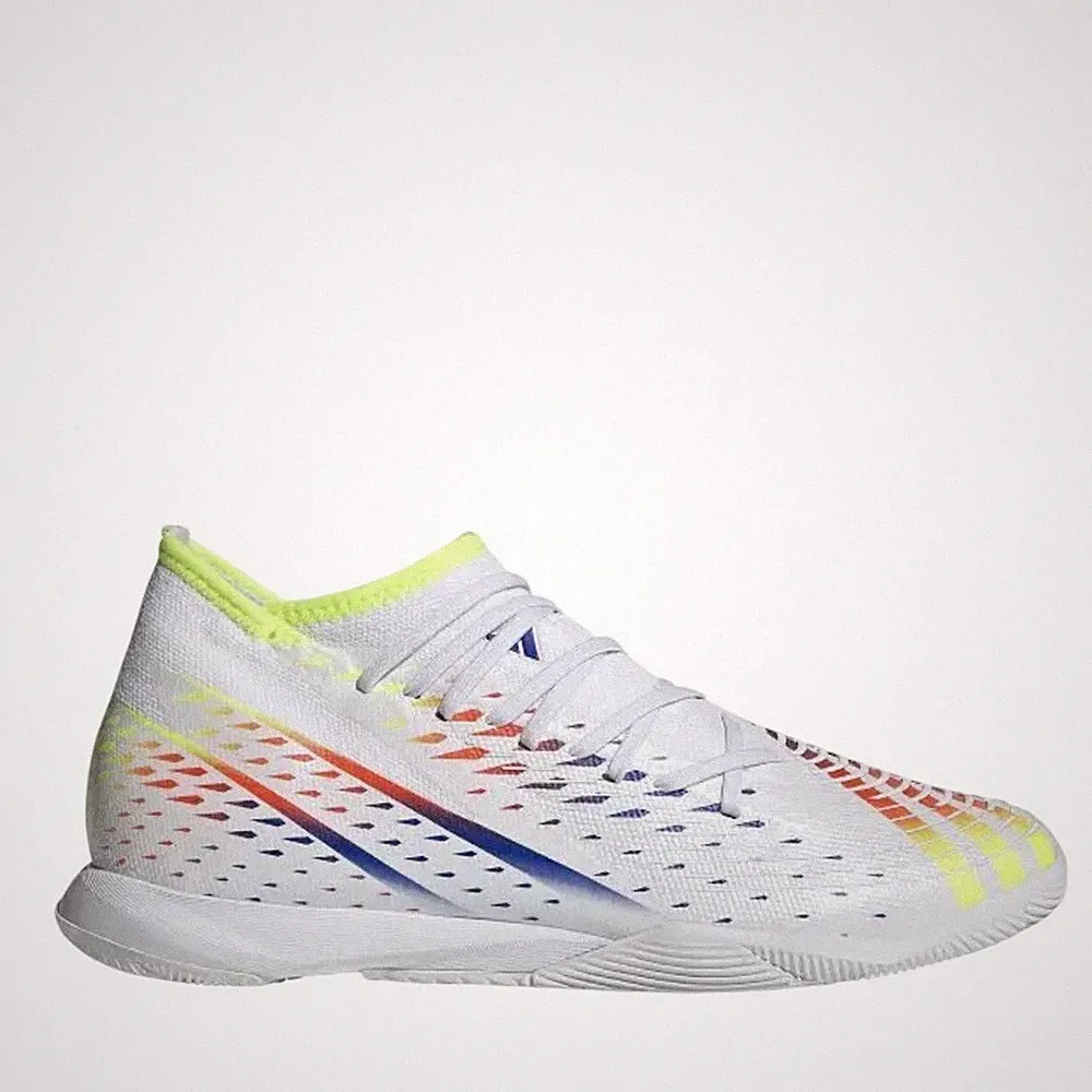 Adidas Predator Edge.3 Indoor Soccer Shoes White Solar Yellow GV8517 Mens 10.5