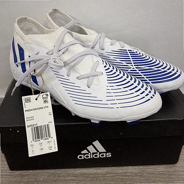 Adidas Predator Edge .3 Soccer Cleats Youth Size 6 GX5211 White Blue