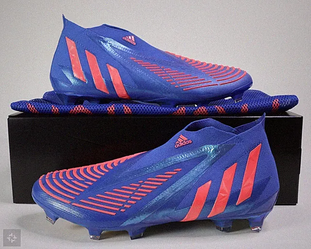 Adidas Predator Edge+ FG Blue Turbo Red Soccer Cleats Men's Size 9-11 (GZ9002)