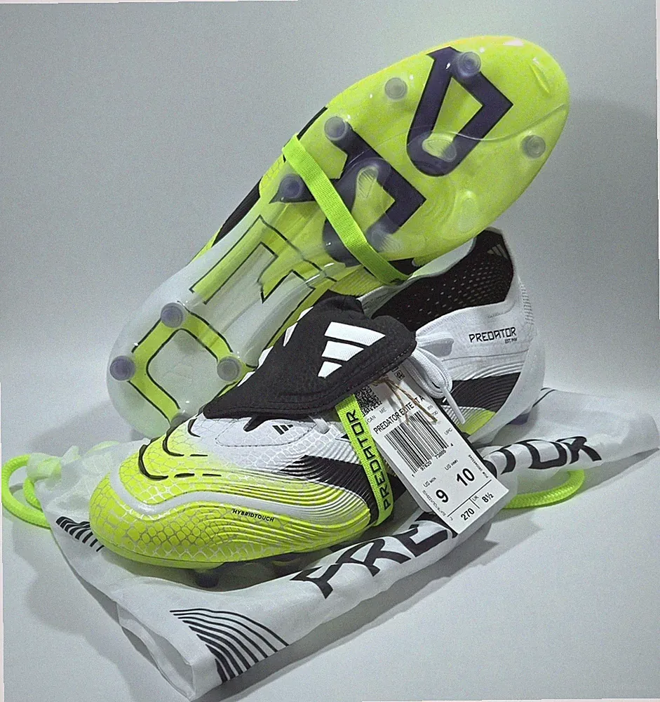 Adidas Predator Elite AG Soccer Cleats w/ Bag White / Black Men's Size 9 JS0945