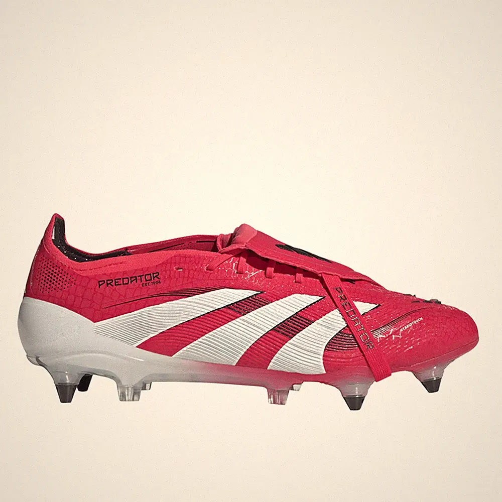 adidas Predator Elite FoldOver Tongue Soft Ground Soccer Cleats Mens Red Sneaker