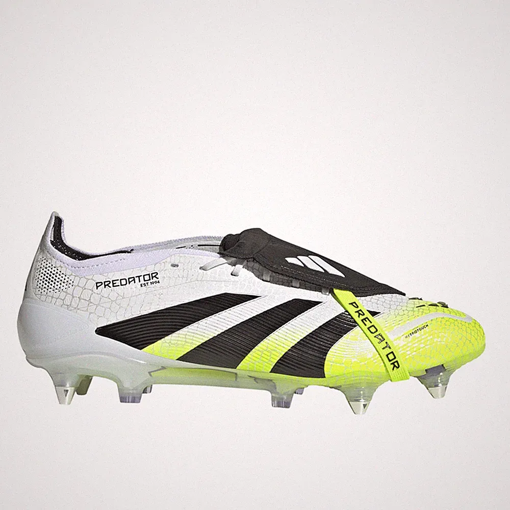 adidas Predator Elite FoldOver Tongue Soft Ground Soccer Cleats Mens White, Yell