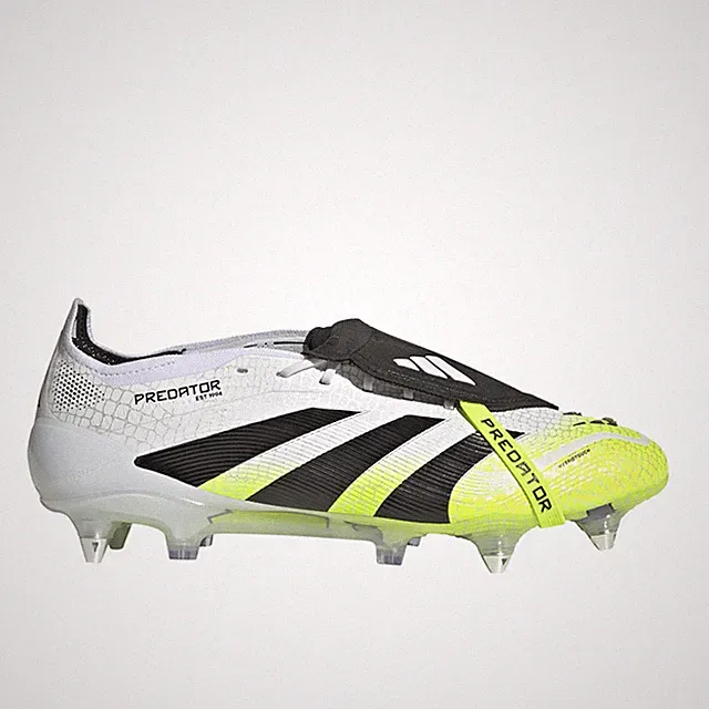adidas Predator Elite FoldOver Tongue Soft Ground Soccer Cleats Mens White, Yell